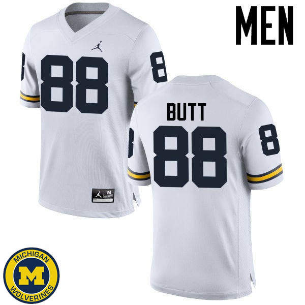 Men Michigan Wolverines #88 Jake Butt White Official Game Jersey